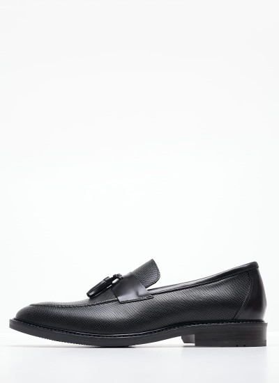 Men Moccasins R6711 Black Leather Boss shoes