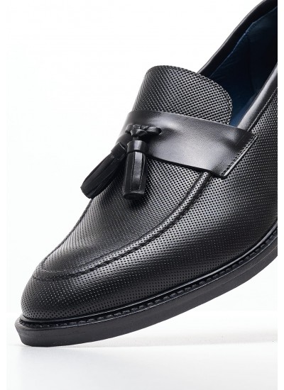 Men Moccasins 4404 Black Leather Damiani