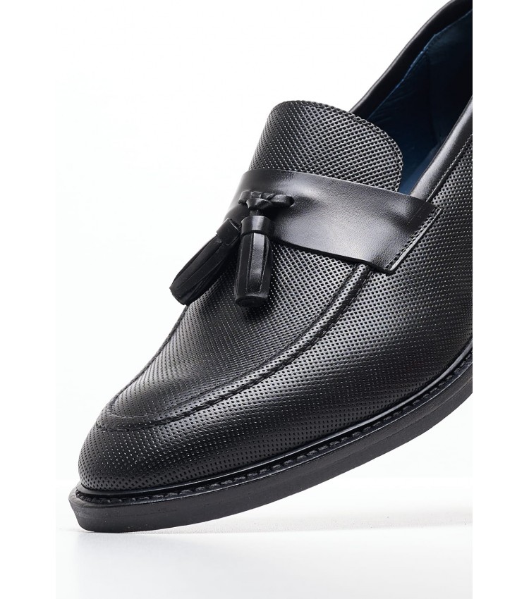 Men Moccasins 4404 Black Leather Damiani