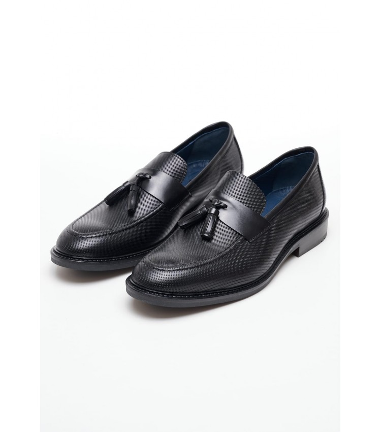 Men Moccasins 4404 Black Leather Damiani