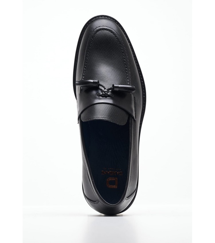 Men Moccasins 4404 Black Leather Damiani