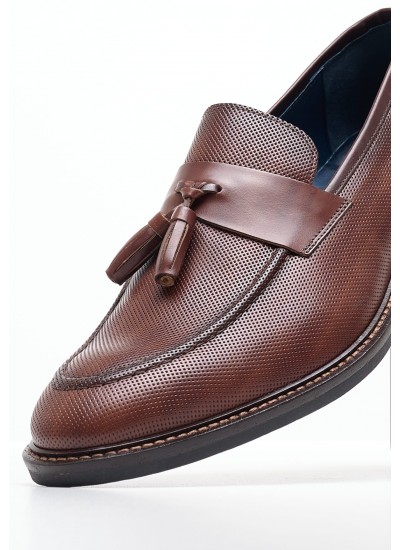 Men Moccasins 4404 Brown Leather Damiani