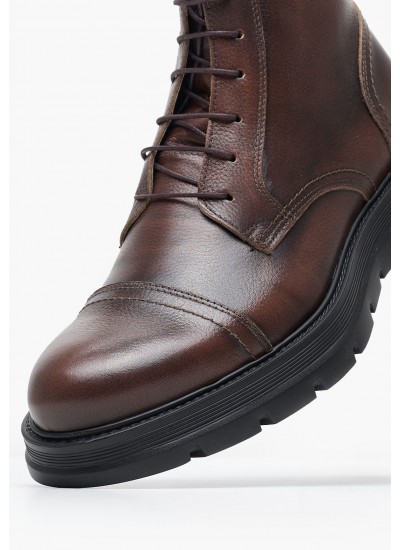 Men Boots 7500 Brown Leather Damiani