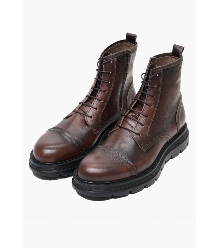 Men Boots 7500 Brown Leather Damiani