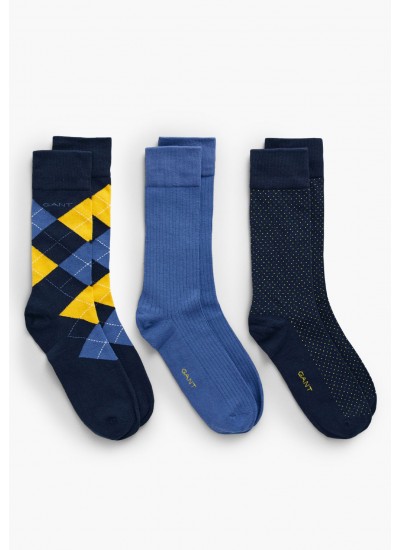 Ανδρικές Κάλτσες 3Pack.Socksgift Multi Βαμβάκι GANT