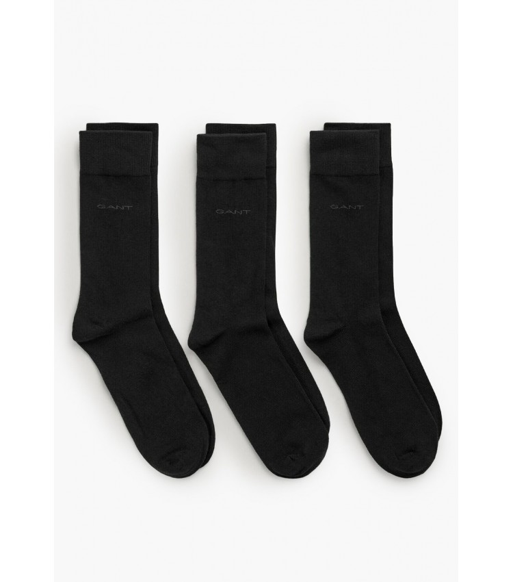 Ανδρικές Κάλτσες 3Pack.Softsocks Μαύρο Βαμβάκι GANT