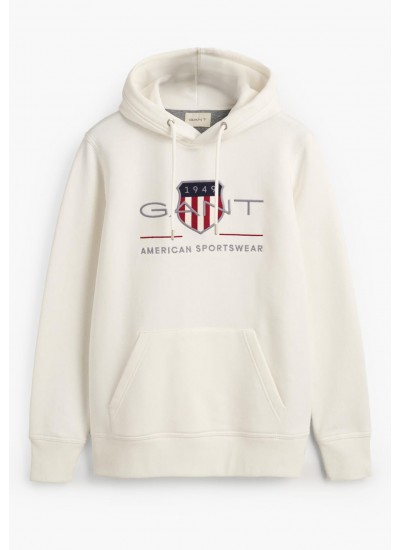 Ανδρικά Φούτερ Sh.Hoodie Κόκκινο Βαμβάκι GANT