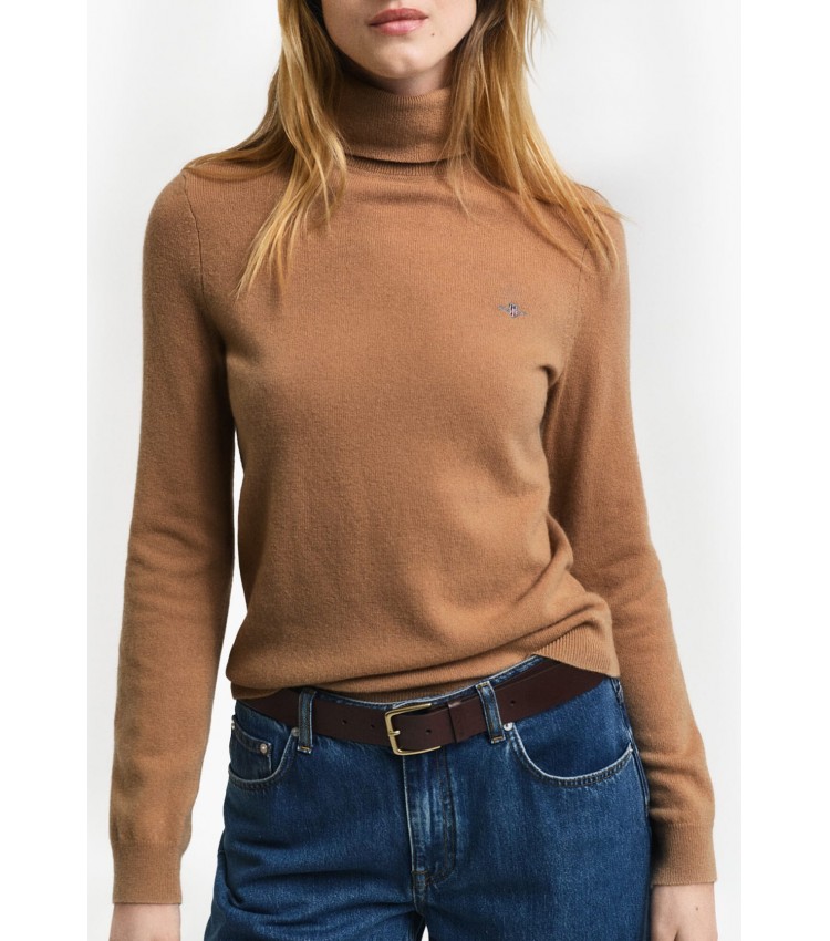 Γυναικείες Μπλούζες - Τοπ Extrafine.Sweater.2 Μπεζ Μαλλί GANT