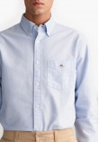 Ανδρικά Πουκάμισα Oxford.Shirt Μπλέ Ανοιχτό Βαμβάκι GANT