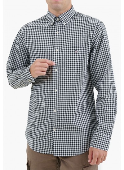 Ανδρικά Πουκάμισα Pop.Gingham Μαύρο Βαμβάκι GANT