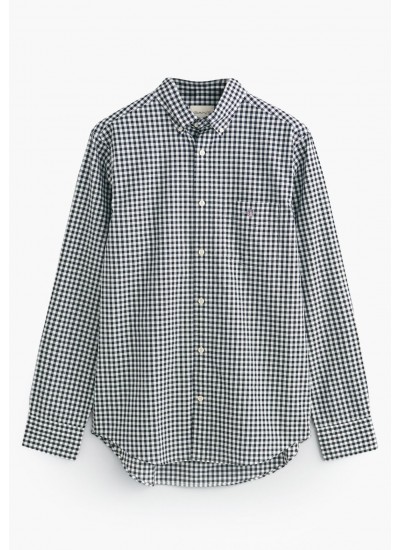 Ανδρικά Πουκάμισα Pop.Gingham Μαύρο Βαμβάκι GANT