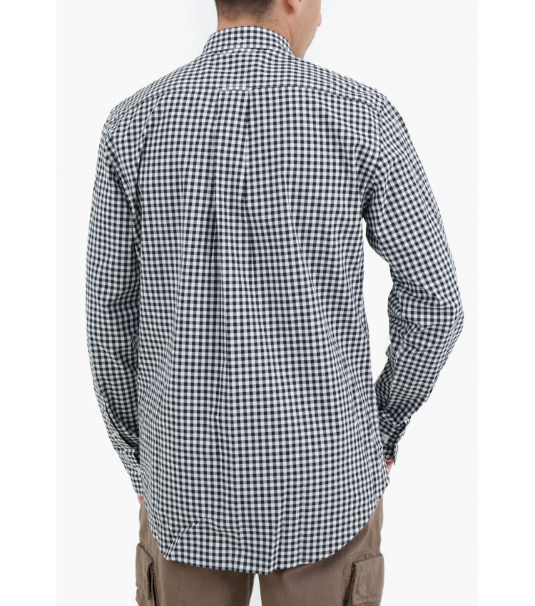 Ανδρικά Πουκάμισα Pop.Gingham Μαύρο Βαμβάκι GANT