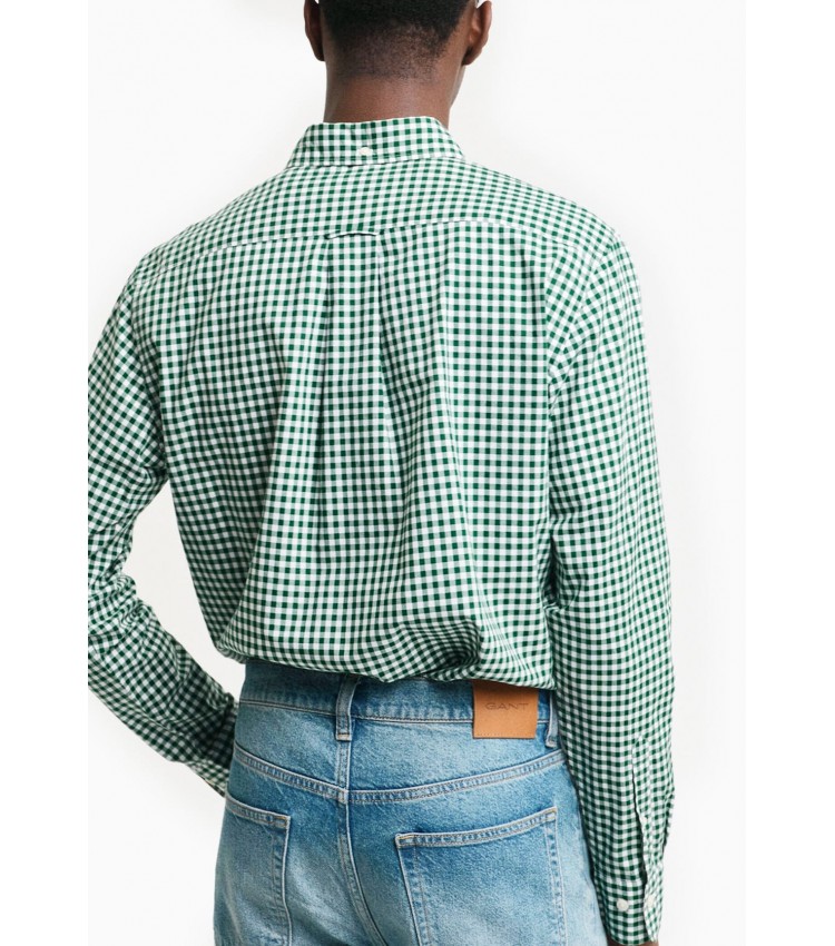 Ανδρικά Πουκάμισα Pop.Gingham Πράσινο Βαμβάκι GANT