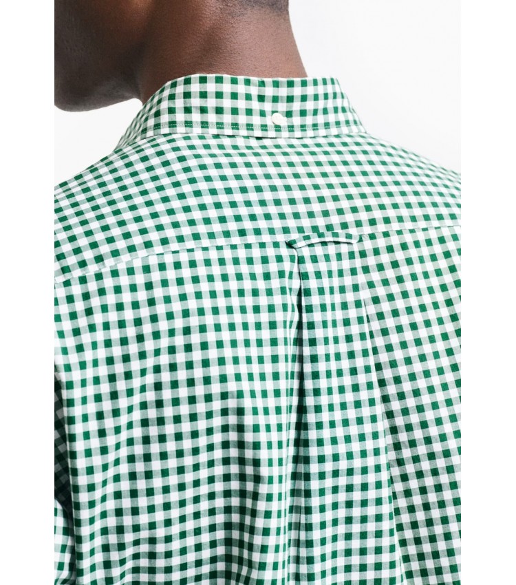 Ανδρικά Πουκάμισα Pop.Gingham Πράσινο Βαμβάκι GANT