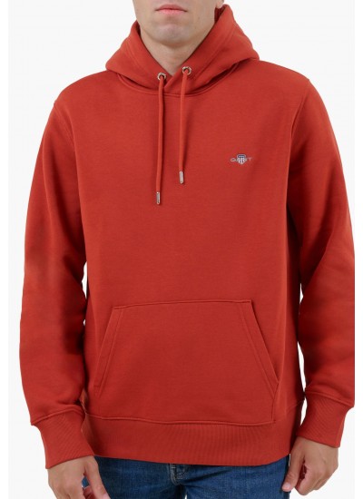 Ανδρικά Φούτερ Sh.Hoodie.2 Κόκκινο Βαμβάκι GANT