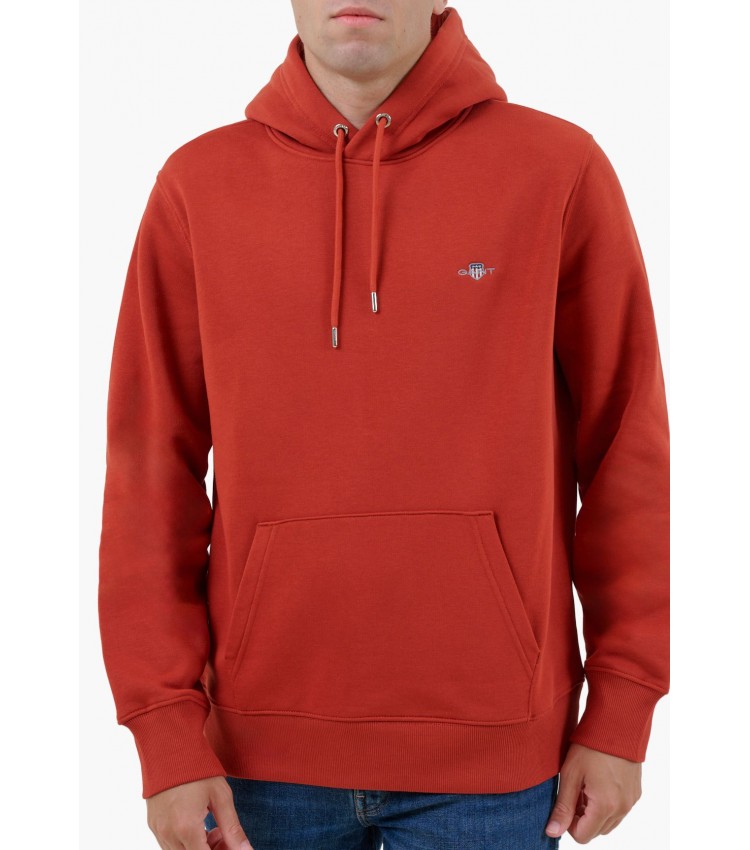 Ανδρικά Φούτερ Sh.Hoodie.2 Κόκκινο Βαμβάκι GANT