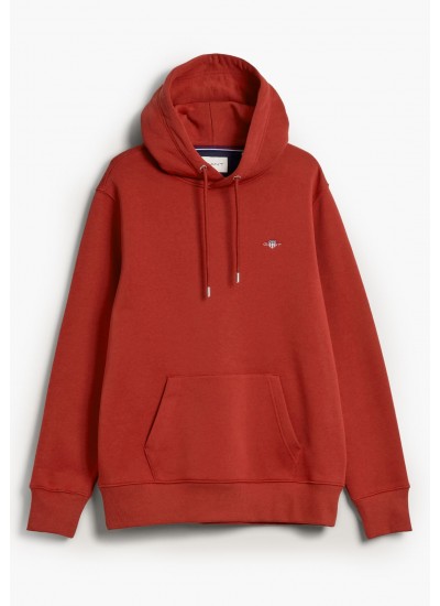 Ανδρικά Φούτερ Sh.Hoodie Κόκκινο Βαμβάκι GANT