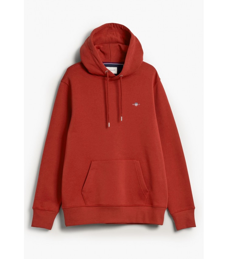 Ανδρικά Φούτερ Sh.Hoodie.2 Κόκκινο Βαμβάκι GANT