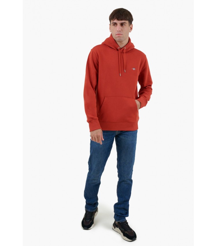 Ανδρικά Φούτερ Sh.Hoodie.2 Κόκκινο Βαμβάκι GANT