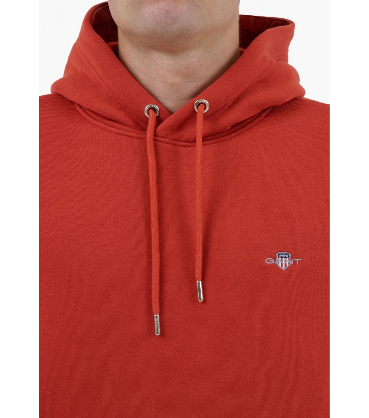 Ανδρικά Φούτερ Sh.Hoodie.2 Κόκκινο Βαμβάκι GANT