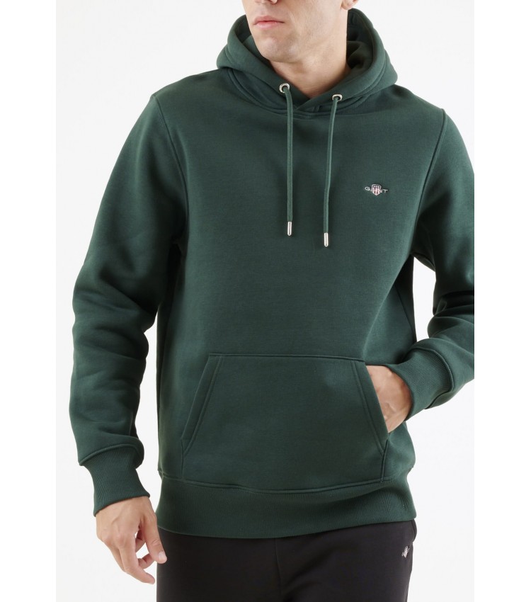 Men's Footer Sh.Hoodie Green Cotton GANT