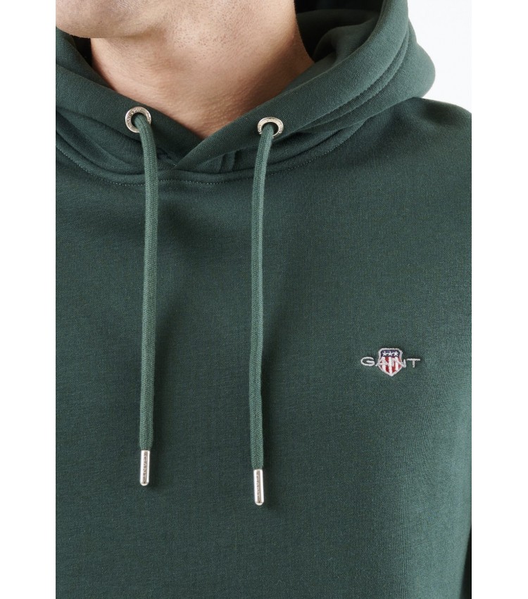 Men's Footer Sh.Hoodie Green Cotton GANT