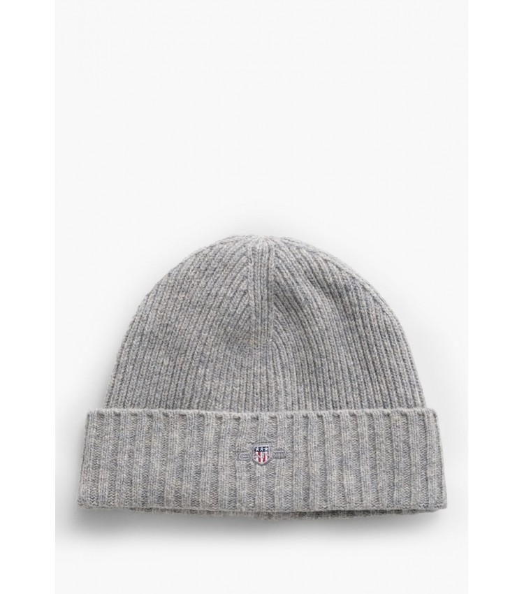 Ανδρικοί Σκούφοι Shield.Beanie Γκρι Μαλλί GANT