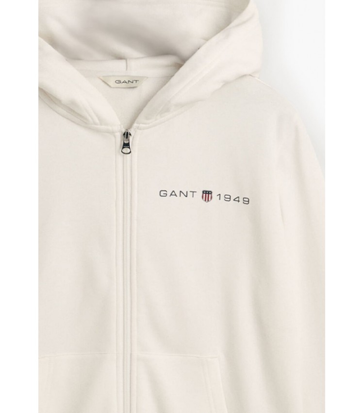 Women Cardigans Shield.Hoodie White Cotton GANT