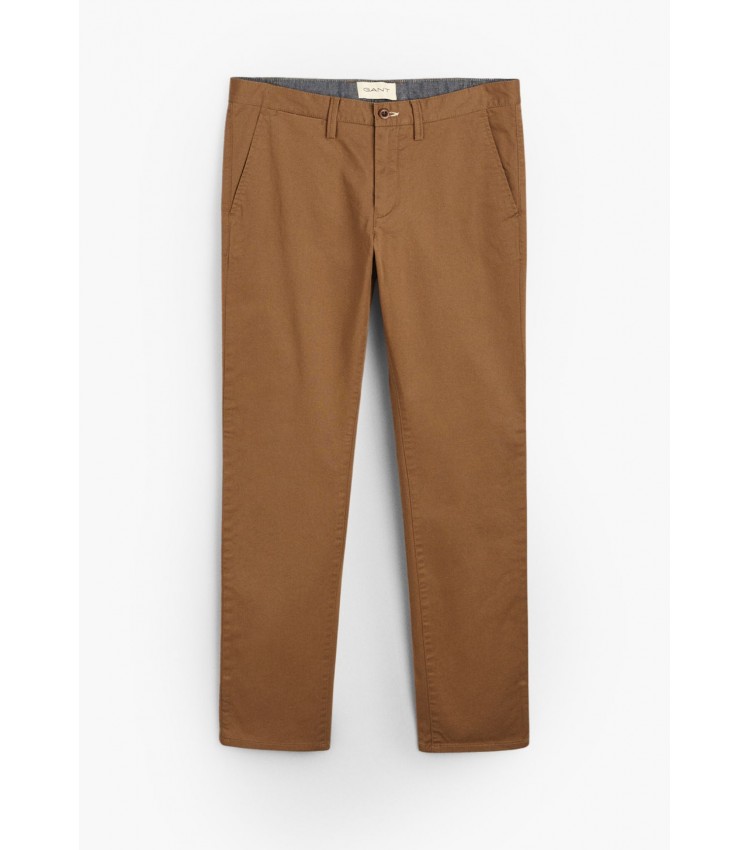 Men Pants Twill.Chino Brown Cotton GANT