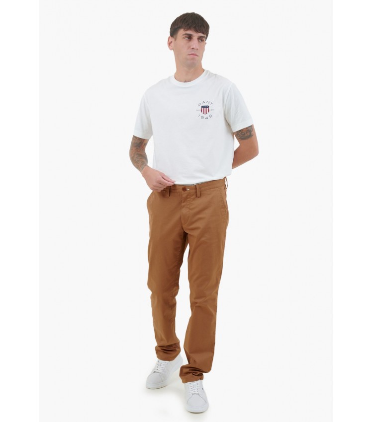 Men Pants Twill.Chino Brown Cotton GANT