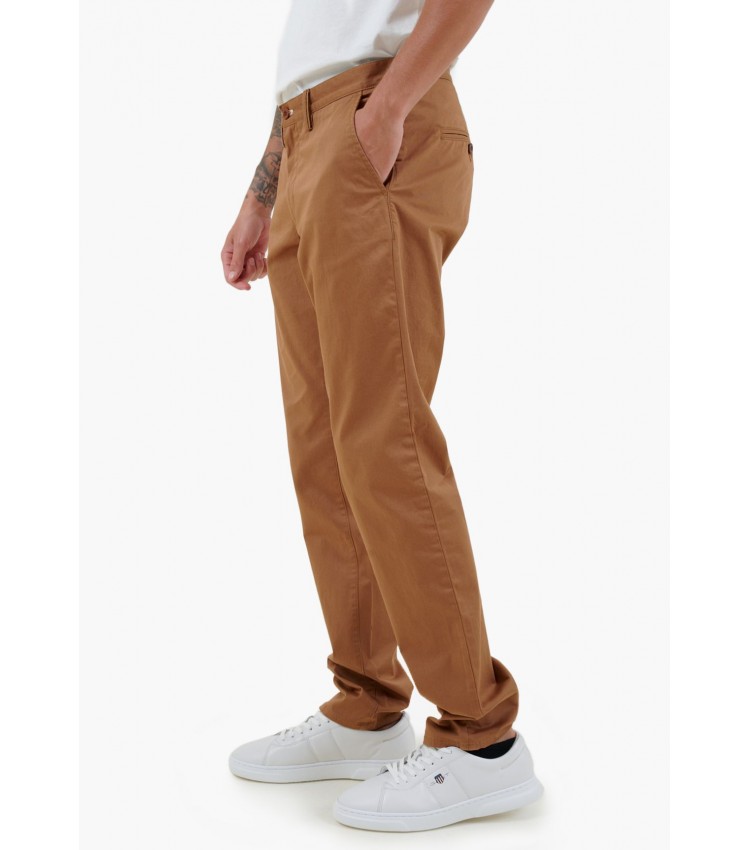 Men Pants Twill.Chino Brown Cotton GANT