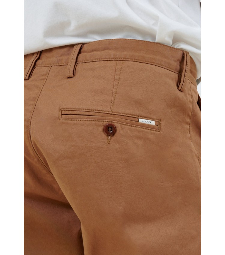 Men Pants Twill.Chino Brown Cotton GANT