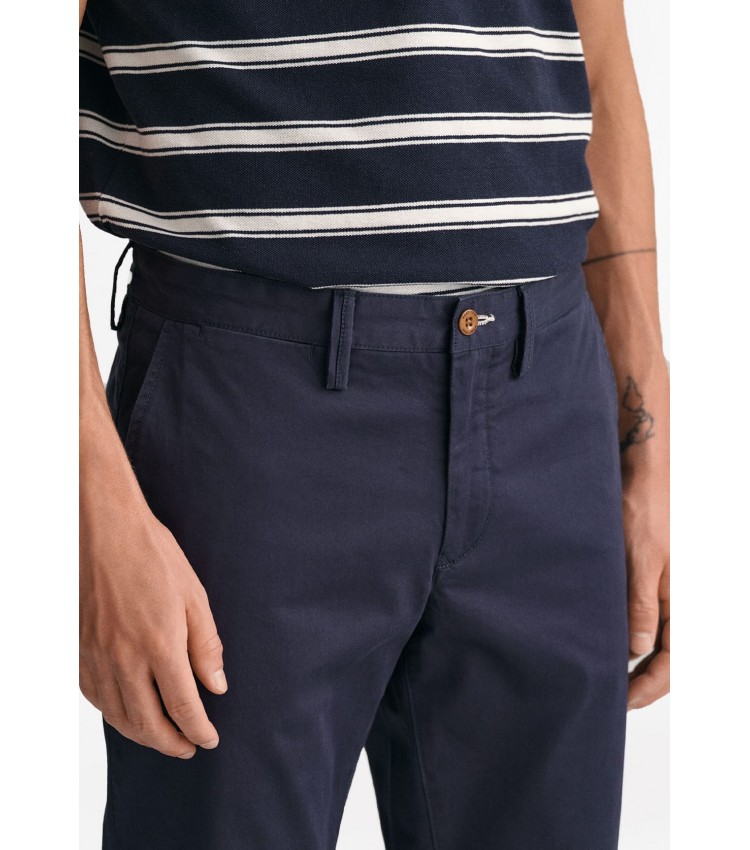 Ανδρικά Παντελόνια Twill.Chino Σκούρο Μπλε Βαμβάκι GANT