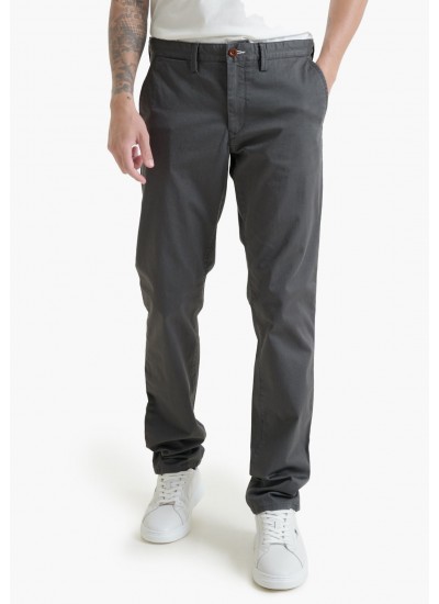 Ανδρικά Παντελόνια Twill.Chino Γκρι Βαμβάκι GANT