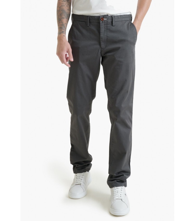 Ανδρικά Παντελόνια Twill.Chino Γκρι Βαμβάκι GANT