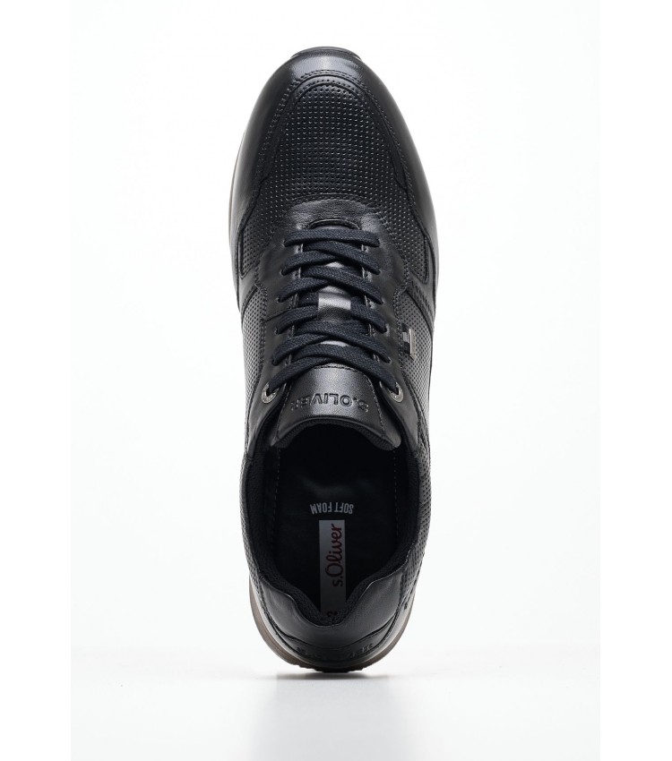 Men Casual Shoes 13636 Black Leather S.Oliver