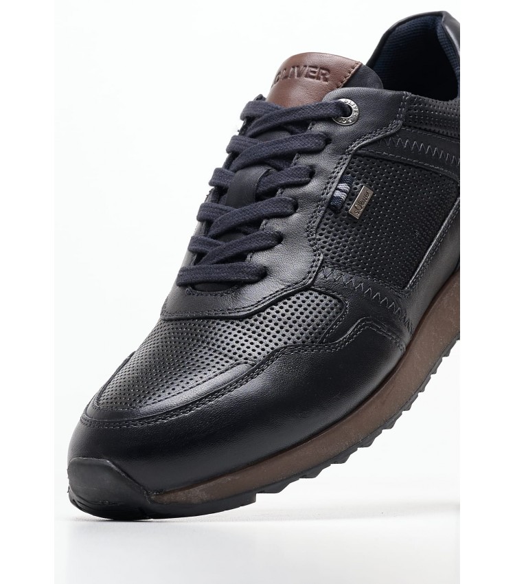 Men Casual Shoes 13636 Blue Leather S.Oliver