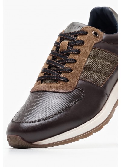 Men Casual Shoes 13650 DarkBrown Leather S.Oliver