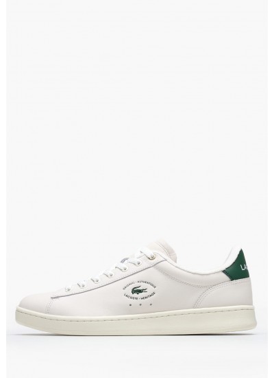 Ανδρικά Παπούτσια Casual Carnaby.Croc Άσπρο Δέρμα Lacoste