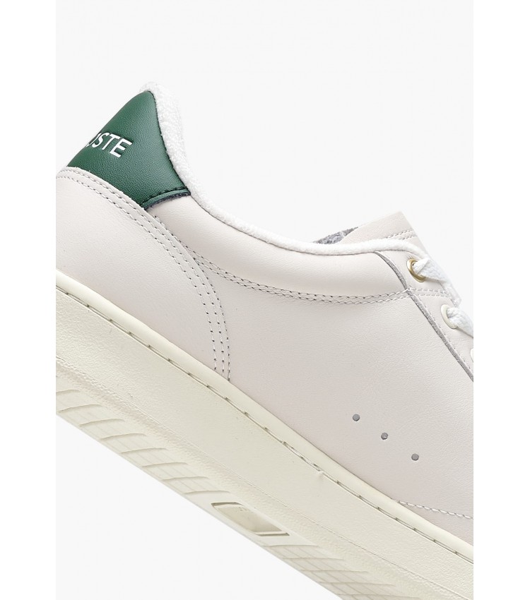 Ανδρικά Παπούτσια Casual Carnaby.Croc Άσπρο Δέρμα Lacoste