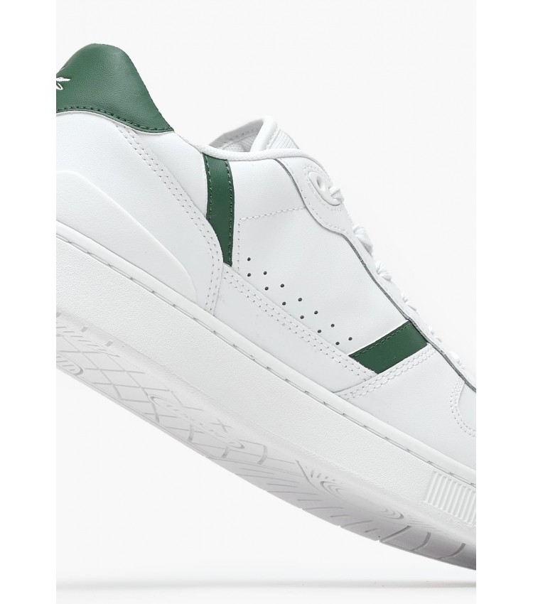 Men Casual Shoes Clip.Set White Leather Lacoste