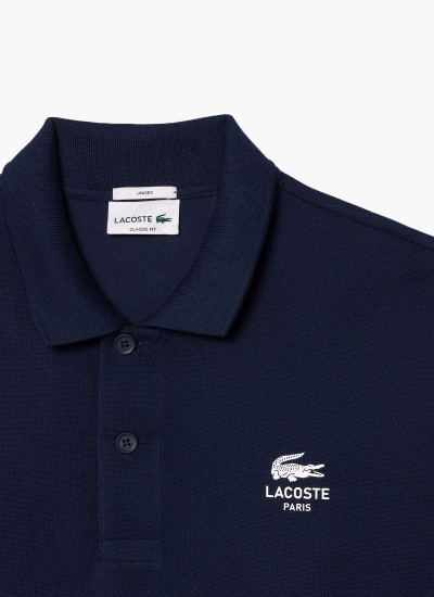 Ανδρικές Μπλούζες L1312 Σκούρο Μπλε Βαμβάκι Lacoste