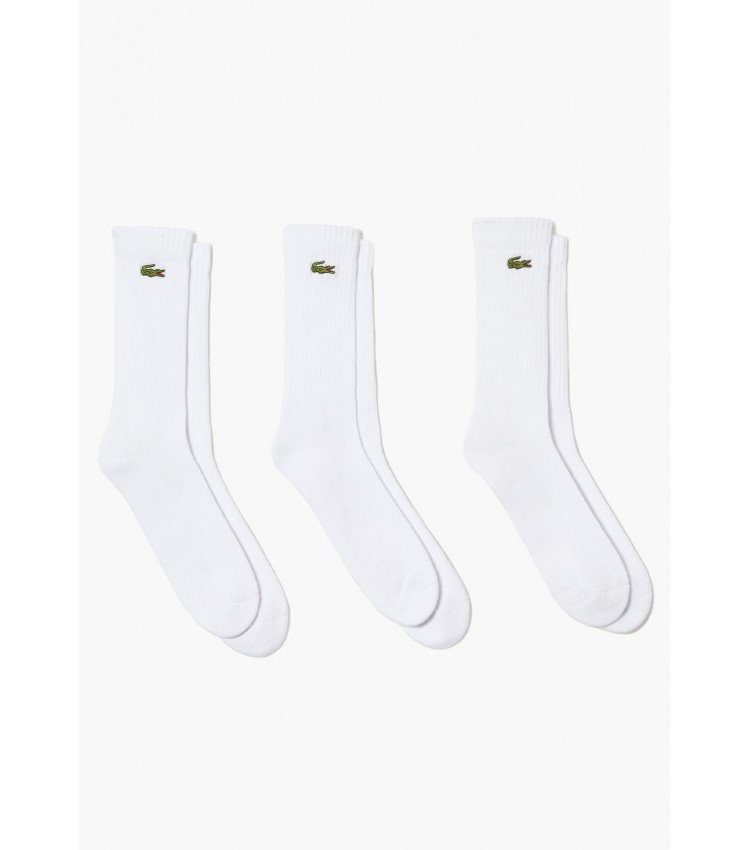 Ανδρικές Κάλτσες RA4182.3Pack Άσπρο Βαμβάκι Lacoste