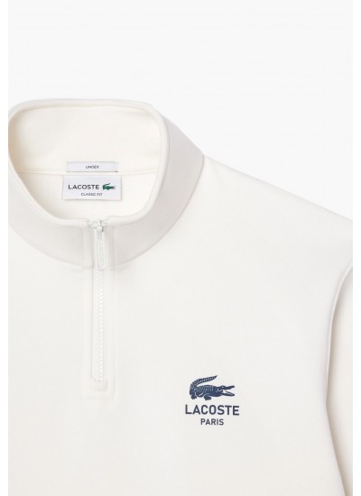 Ανδρικά Φούτερ SH2735 Άσπρο Βαμβάκι Lacoste