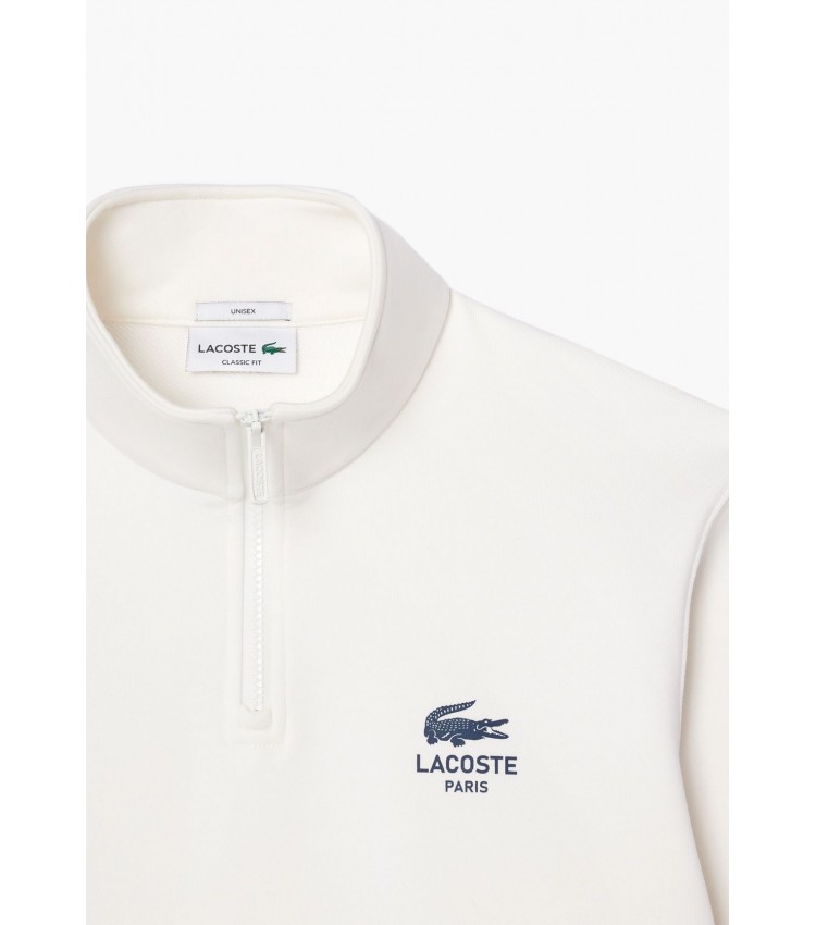 Ανδρικά Φούτερ SH2735 Άσπρο Βαμβάκι Lacoste