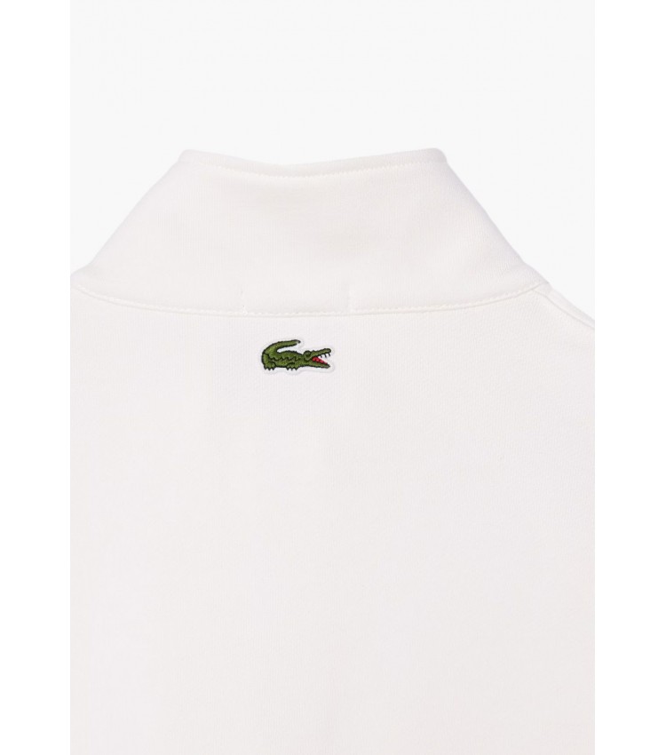 Ανδρικά Φούτερ SH2735 Άσπρο Βαμβάκι Lacoste