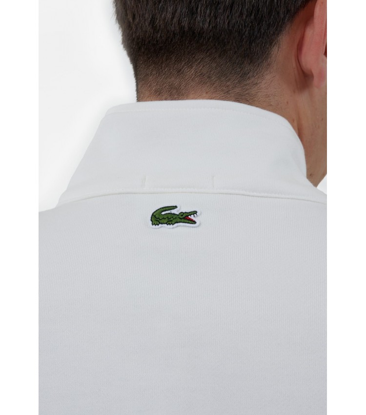 Ανδρικά Φούτερ SH2735 Άσπρο Βαμβάκι Lacoste