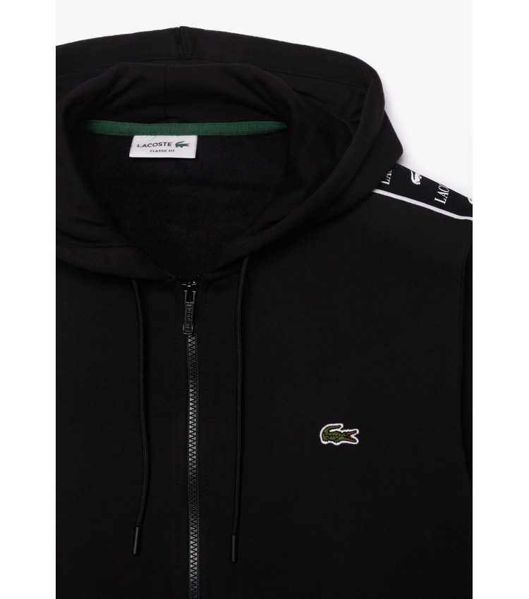 Men Jackets thin SH7457 Black Cotton Lacoste