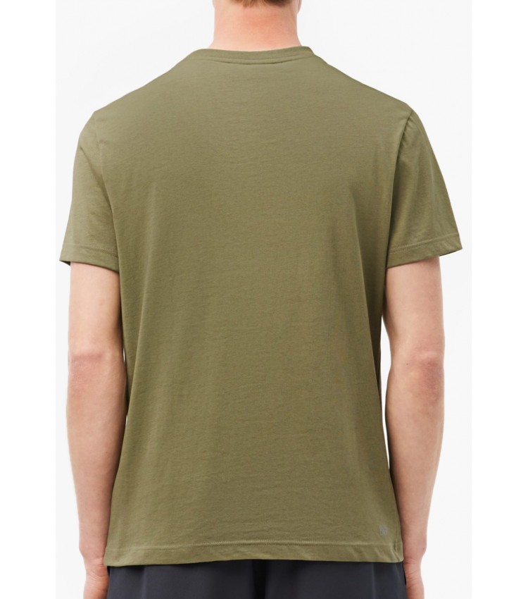 Men T-Shirts Sport.Print23 Khaki Cotton Lacoste