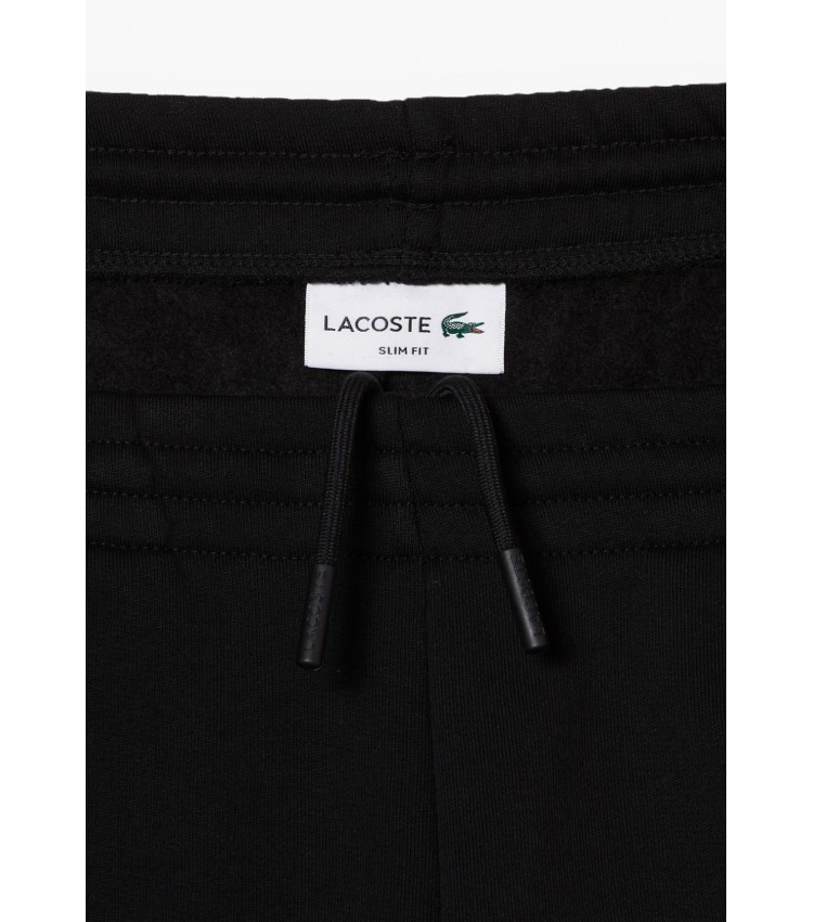 Ανδρικά Παντελόνια XH9624 Μαύρο Βαμβάκι Lacoste